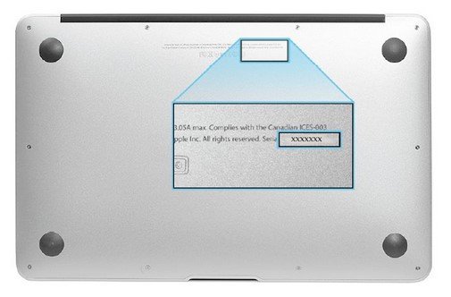 Определение серийного номера ноутбука MacBook Air